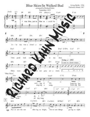 Blue Skies / In Walked Bud - Full Arrangement