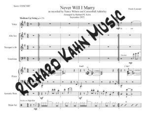 Never Will I Marry - Full Arrangement