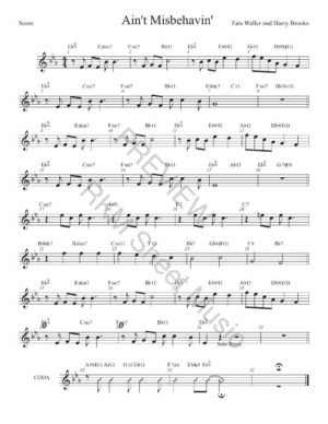 Ain't Misbehavin', in Eb with no intro