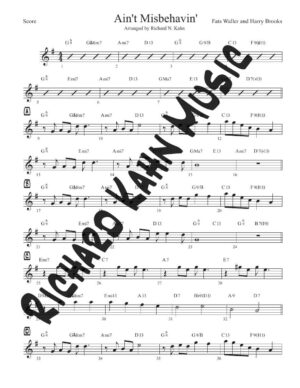 Ain't Misbehavin', in G