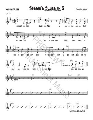 Bessie's Blues in G, with Lyrics and Articulations