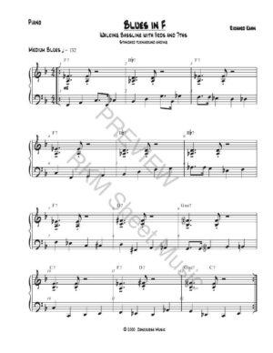 Blues in F, walking Bass line with 3rds and 7ths