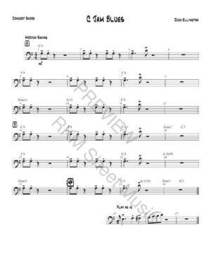 C Jam Blues in C, Bass Clef - Score