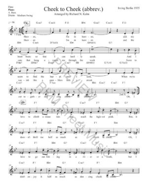 Cheek to Cheek, in Bb (abbrev.), piano