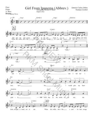 Girl From Ipanema, in F (Abbrev.), Drums