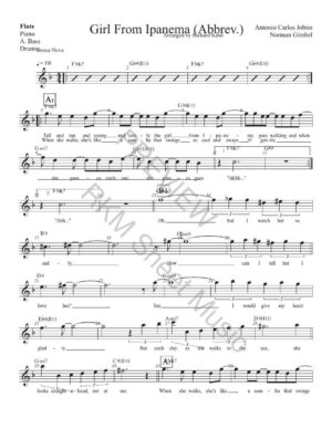 Girl From Ipanema, in F (Abbrev.), Flute