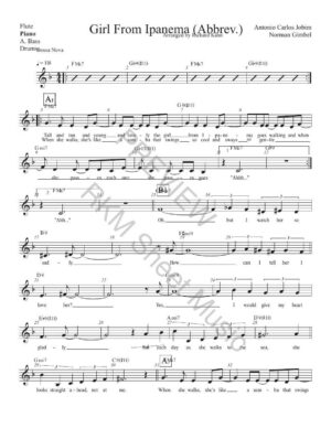 Girl From Ipanema, in F (Abbrev.), Piano