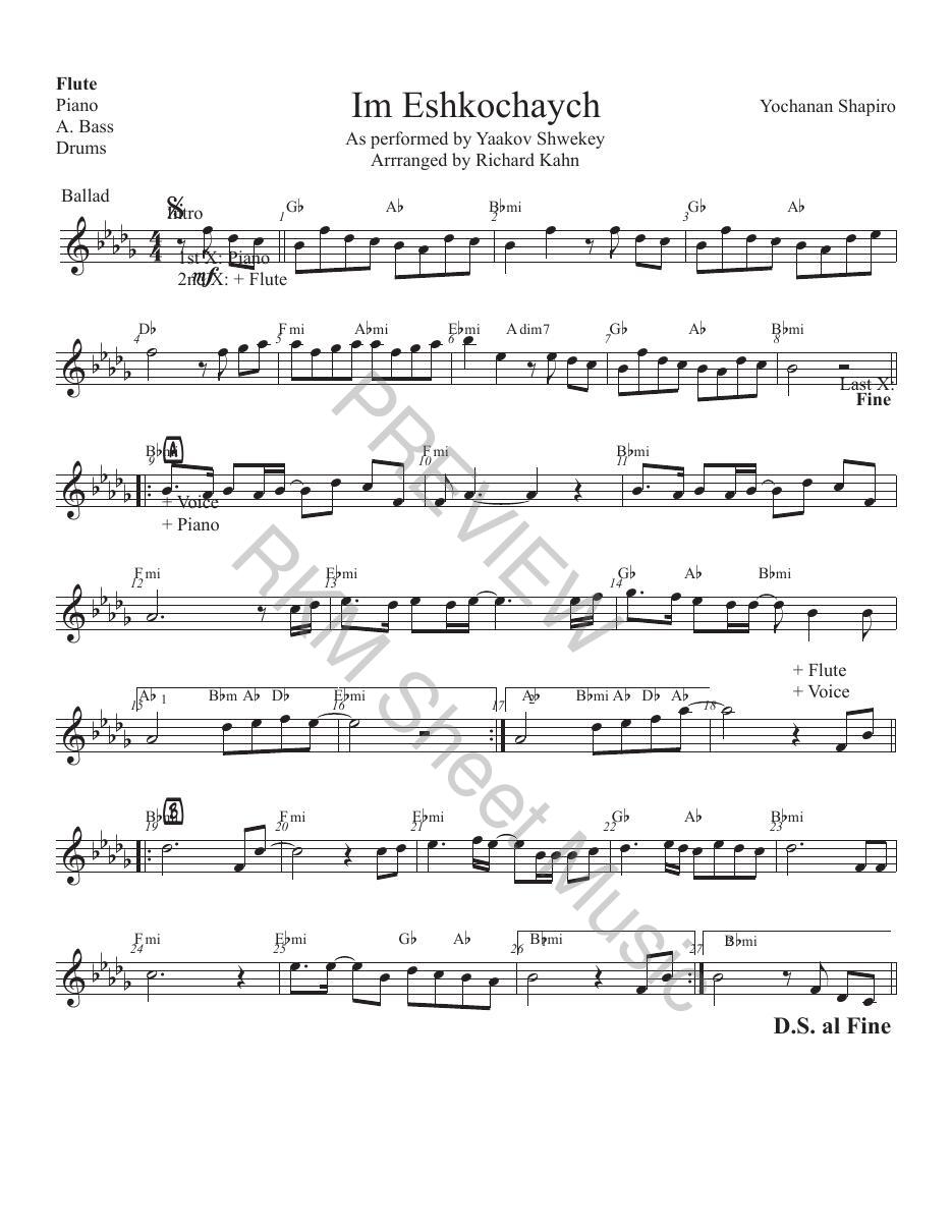Im Eshkochaych in Bbmi, Flute