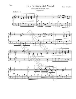 In a Sentimental Mood, solo piano