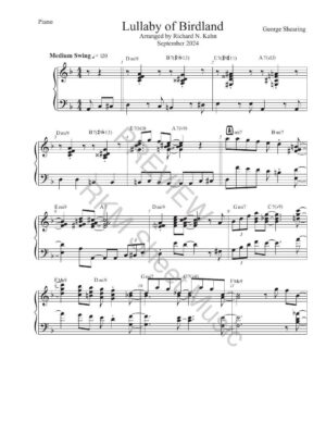 Lullaby of Birdland in F, Solo Piano