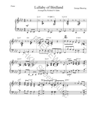 Lullaby of Birdland, Solo Piano
