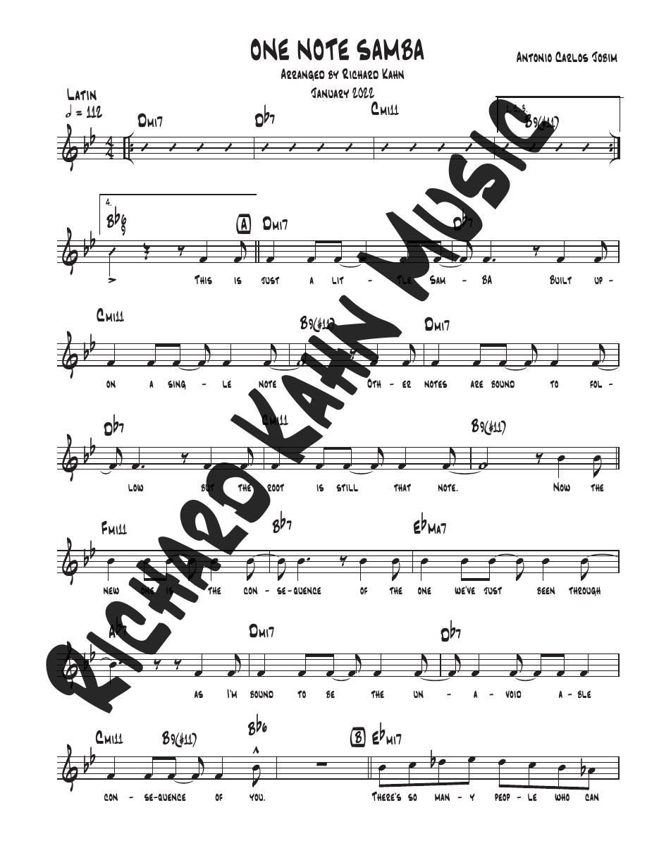 One Note Samba in Bb