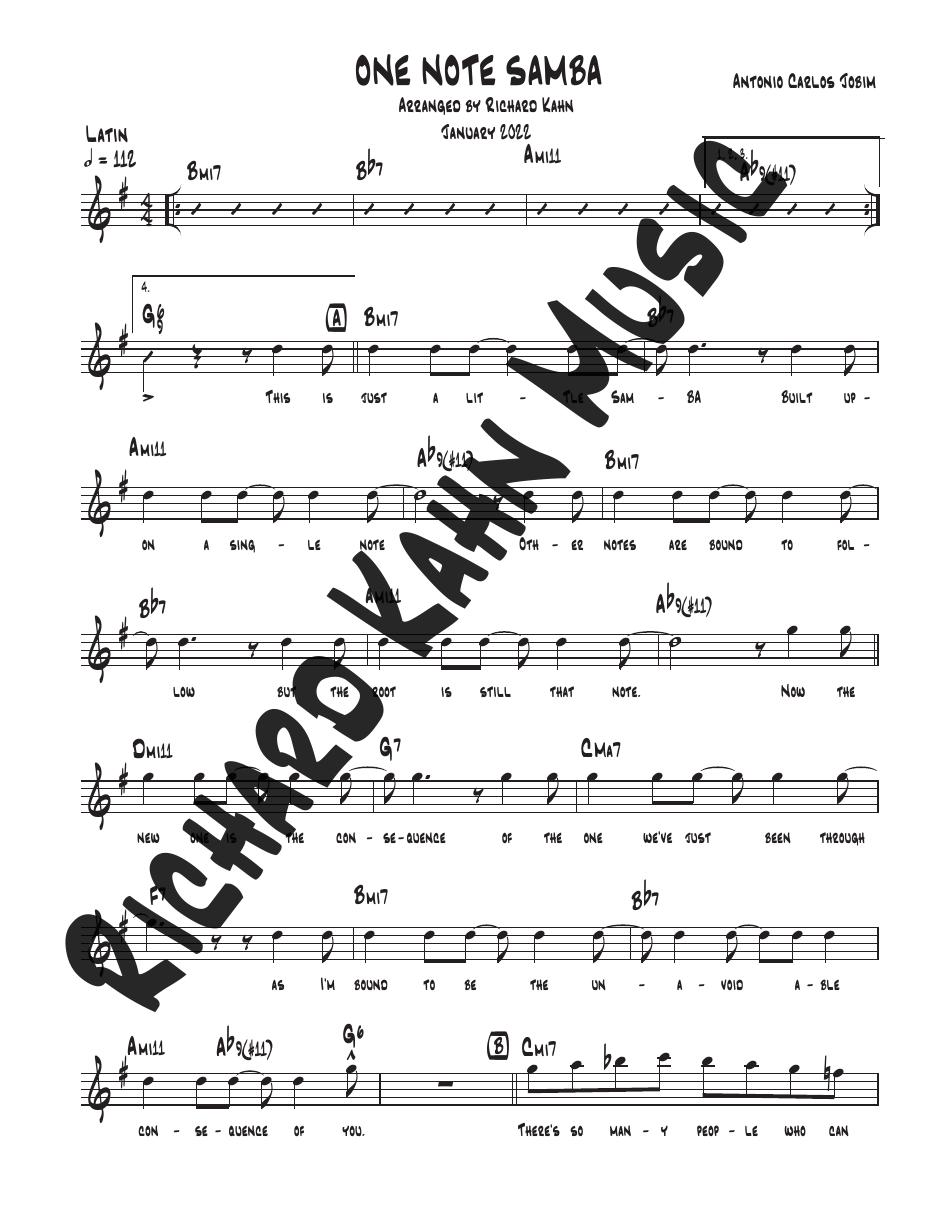 One Note Samba in G