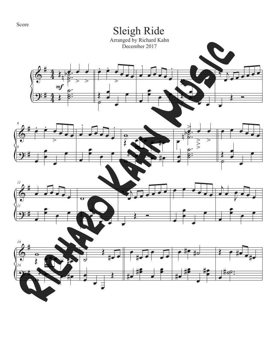 Sleigh Ride, in G