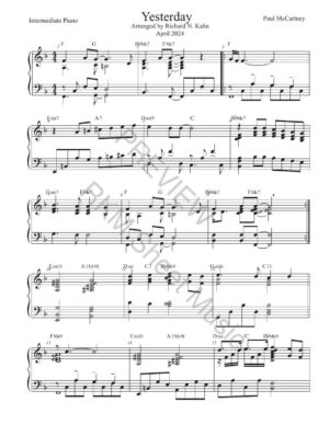 Yesterday, Solo Piano