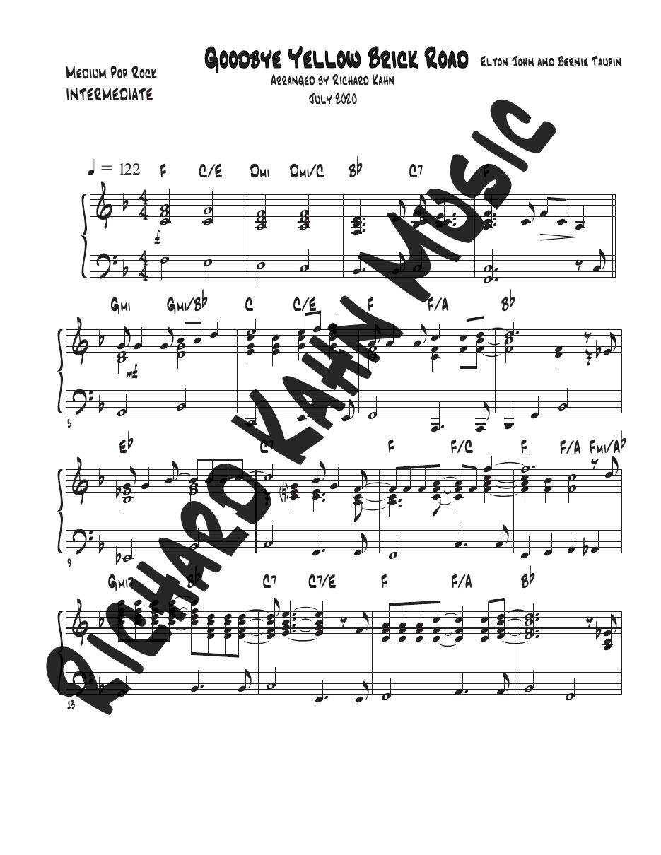 Goodbye Yellow Brick Road - Piano & Vocal
